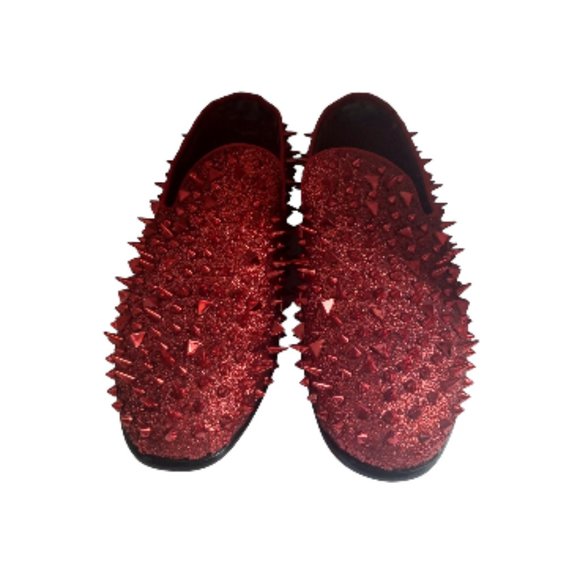 ROYAL RED SPIKE SLIP ON SHOES main image 4